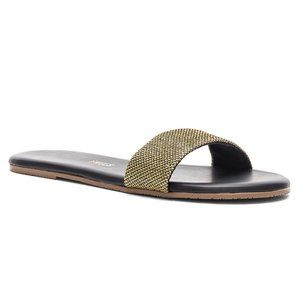 New TKEES Alex Sandal Slides in Fierce Black Gold